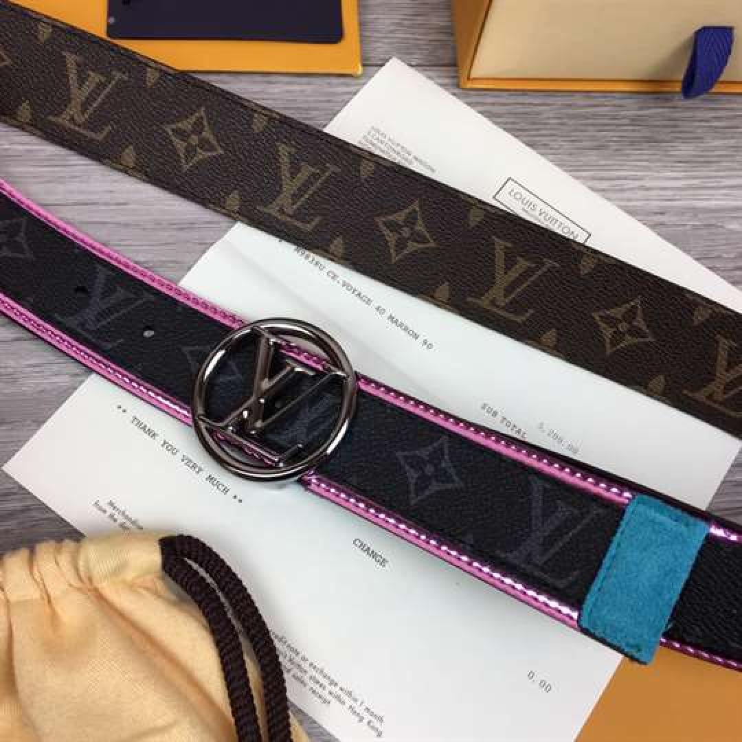 LOUIS VUITTON LV CIRCLE 40MM BELT MONOGRAM ECLIPSE CANVAS