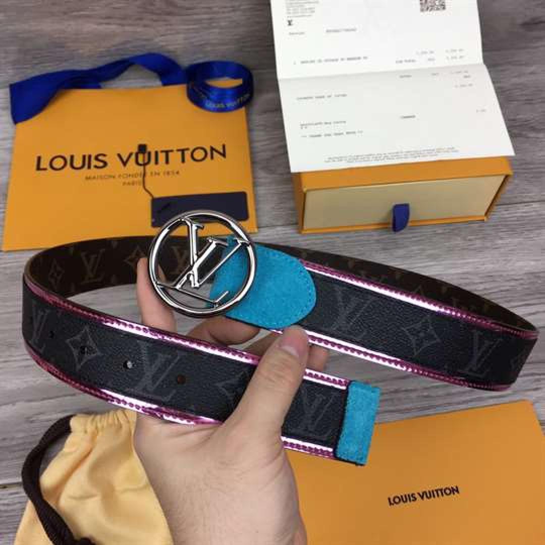 LOUIS VUITTON LV CIRCLE 40MM BELT MONOGRAM ECLIPSE CANVAS