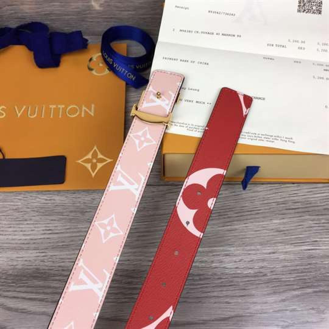 LOUIS VUITTON WOMEN'S ICONIC 30MM REVERSIBLE BELT RED