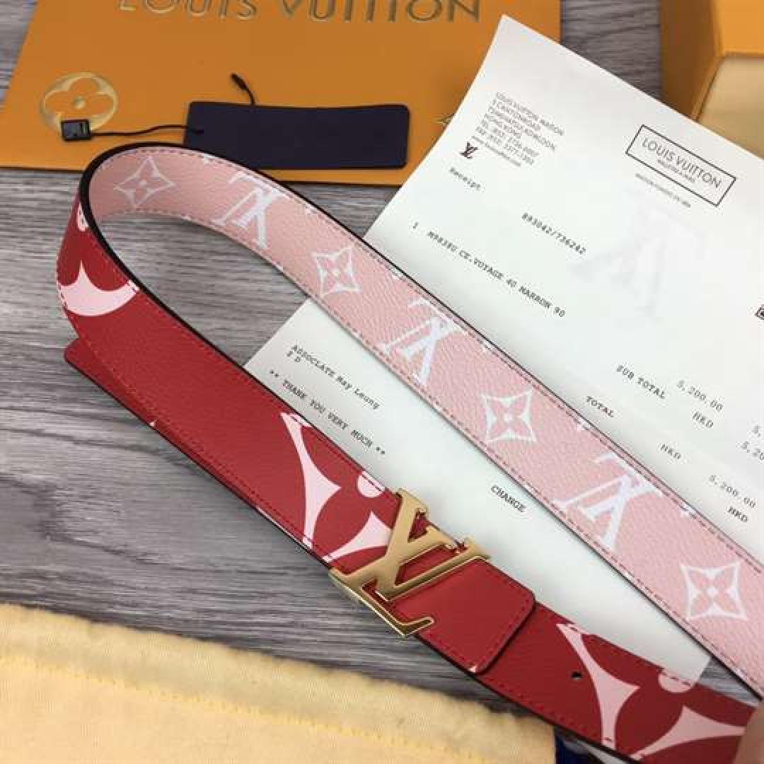 LOUIS VUITTON WOMEN'S ICONIC 30MM REVERSIBLE BELT RED