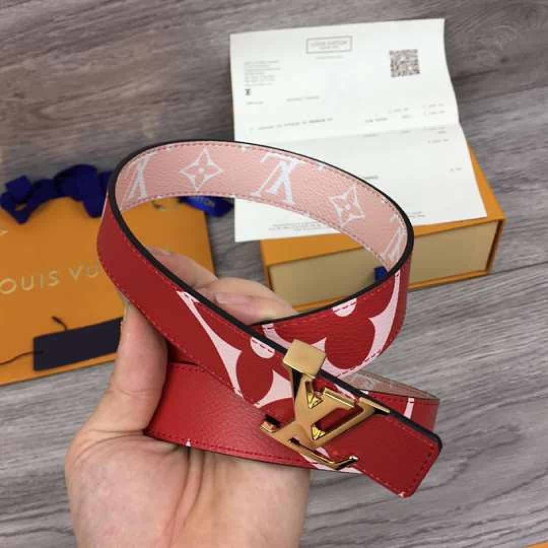 LOUIS VUITTON WOMEN'S ICONIC 30MM REVERSIBLE BELT RED