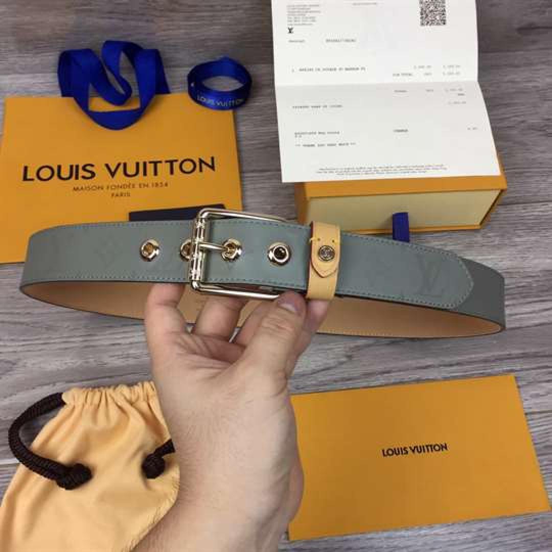 LOUIS VUITTON BELT VOYAGER MONOGRAM 35MM GREY