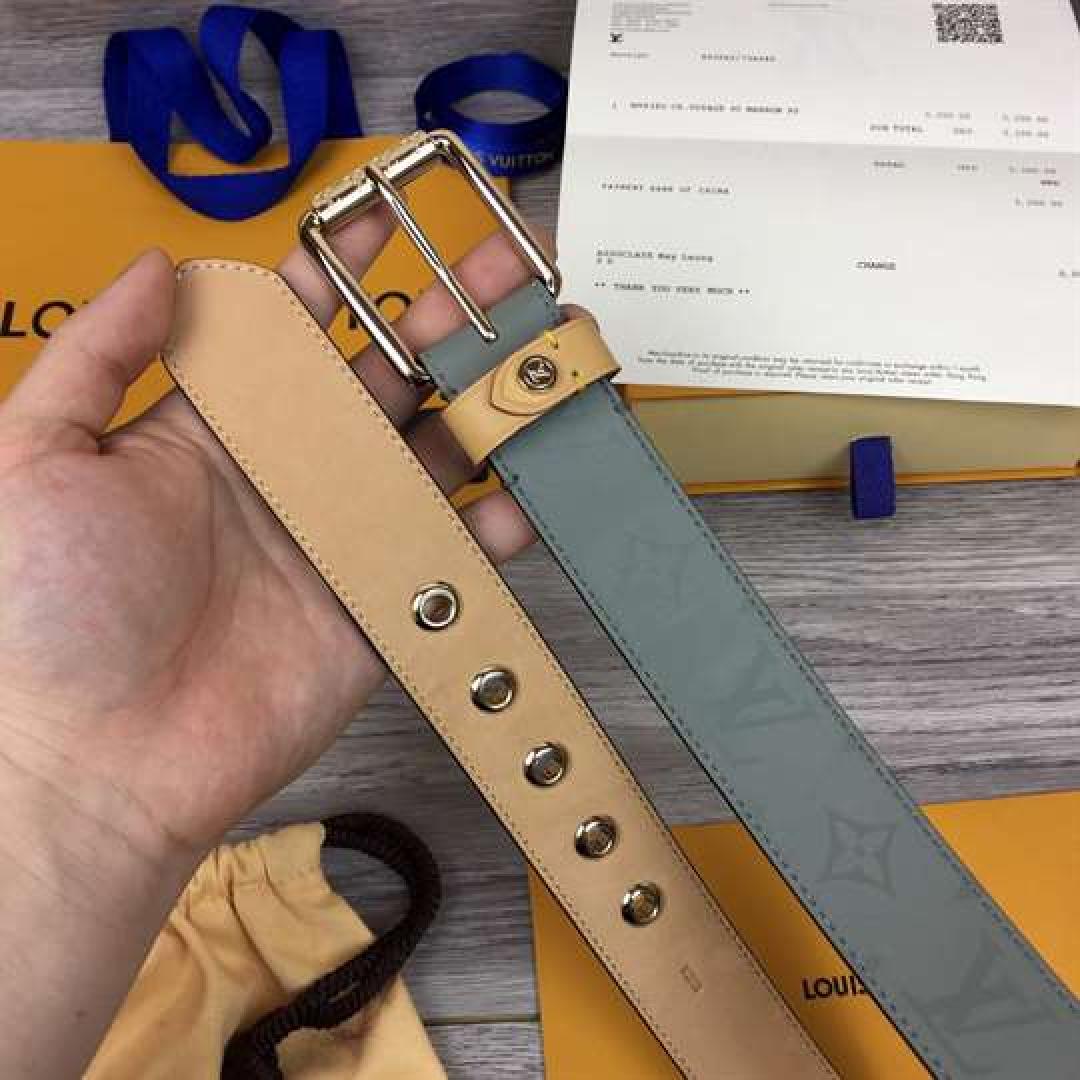 LOUIS VUITTON BELT VOYAGER MONOGRAM 35MM GREY
