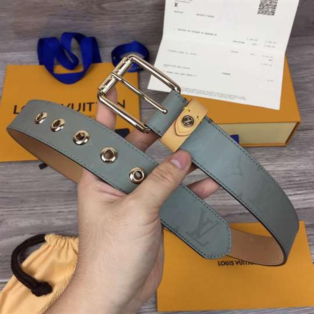 LOUIS VUITTON BELT VOYAGER MONOGRAM 35MM GREY