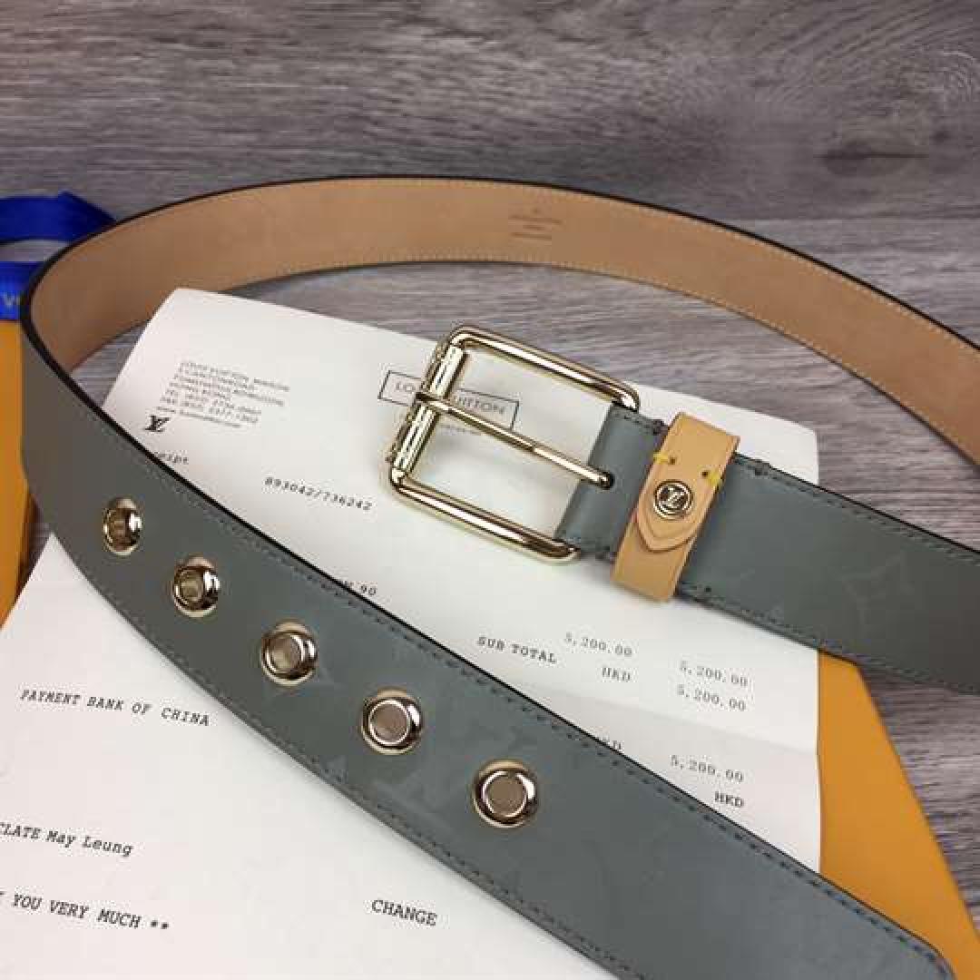 LOUIS VUITTON BELT VOYAGER MONOGRAM 35MM GREY