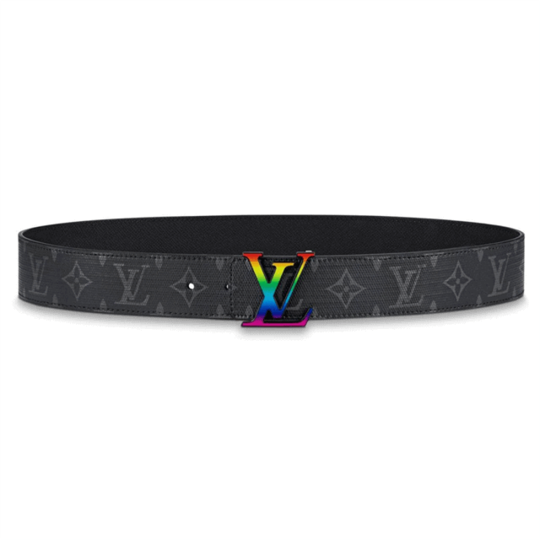 LOUIS VUITTON LV INITIALES REVERSIBLE BELT MONOGRAM ECLIPSE TAIGA 40MM RAINBOW