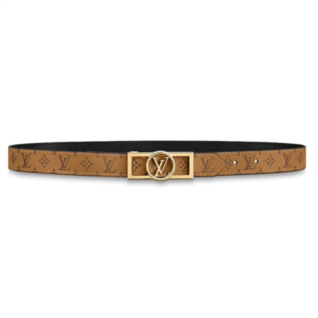 LOUIS VUITTON MONOGRAM CEINTURE DAUPHINE TAN NOIR BELT