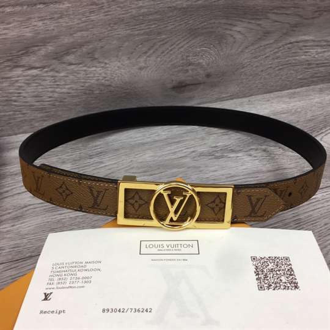 LOUIS VUITTON MONOGRAM CEINTURE DAUPHINE TAN NOIR BELT