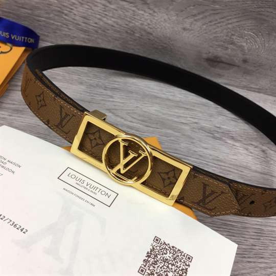 LOUIS VUITTON MONOGRAM CEINTURE DAUPHINE TAN NOIR BELT