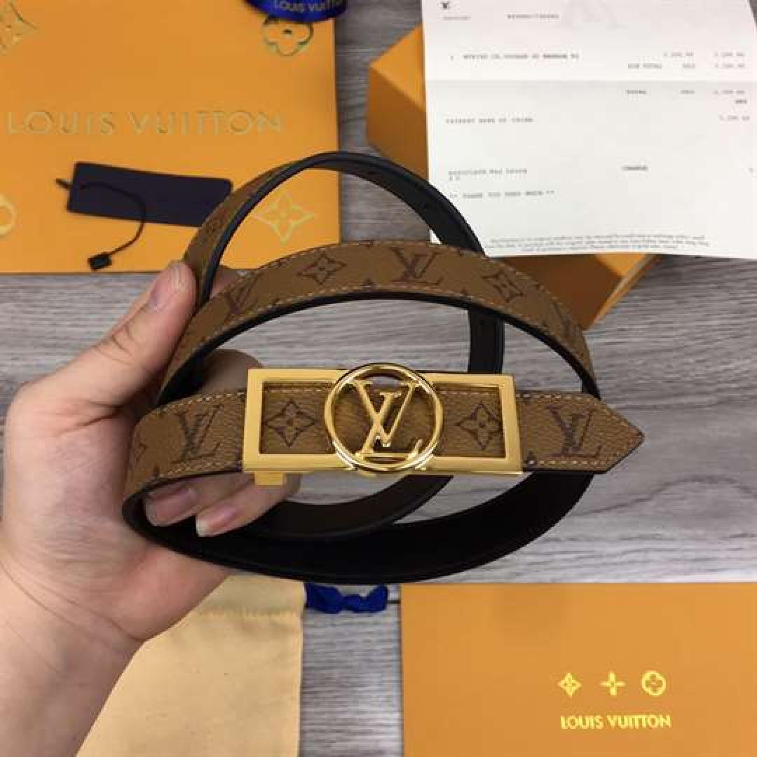 LOUIS VUITTON MONOGRAM CEINTURE DAUPHINE TAN NOIR BELT