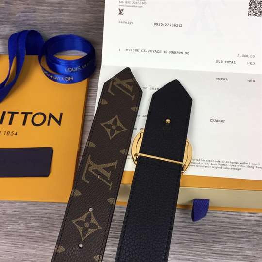 LOUIS VUITTON MONOGRAM LV CIRCLE LOGO 35MM REVERSIBLE BELT