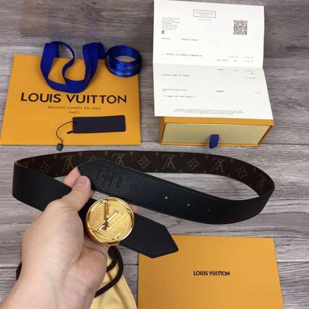 LOUIS VUITTON MONOGRAM LV CIRCLE LOGO 35MM REVERSIBLE BELT