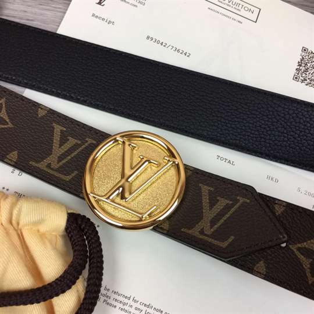 LOUIS VUITTON MONOGRAM LV CIRCLE LOGO 35MM REVERSIBLE BELT