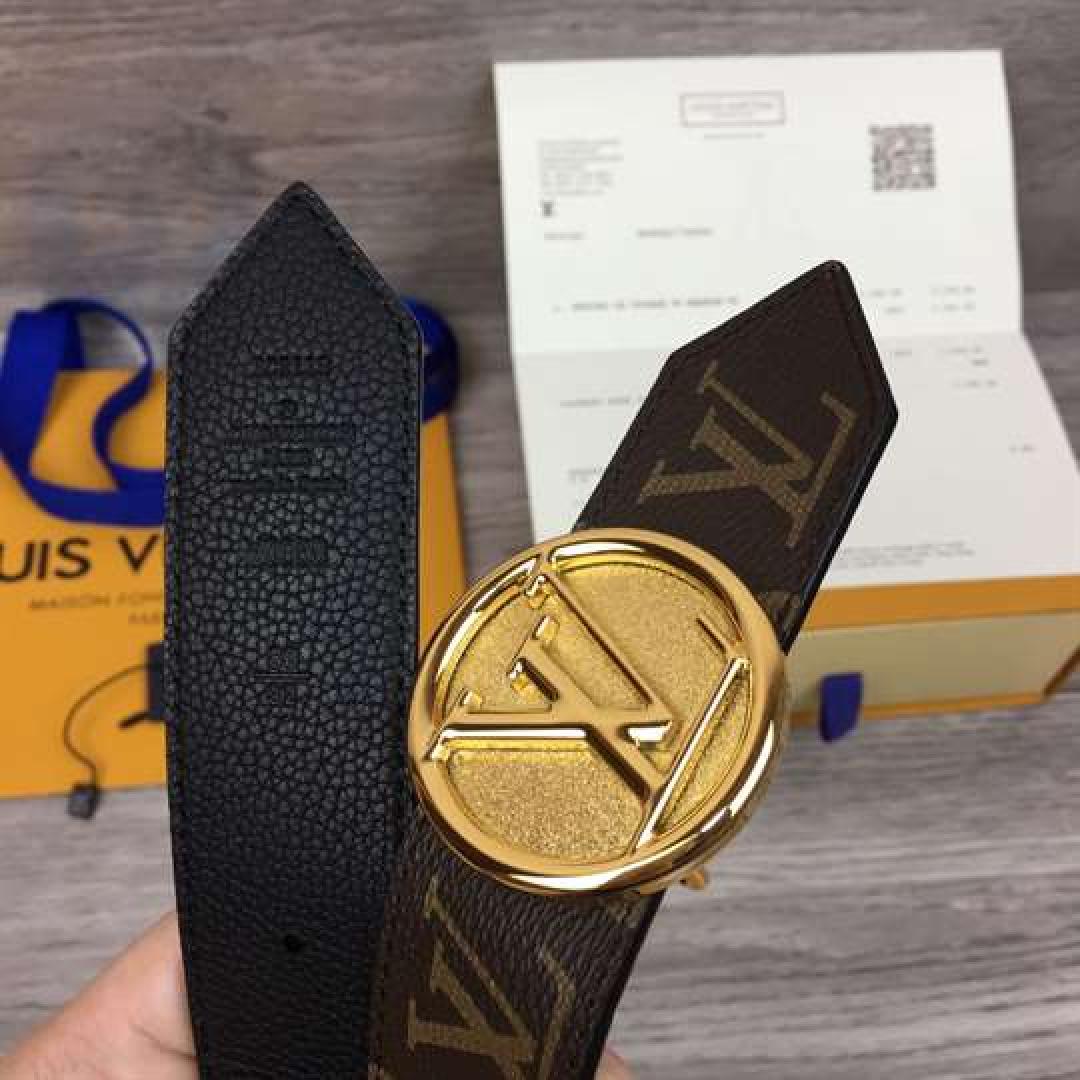 LOUIS VUITTON MONOGRAM LV CIRCLE LOGO 35MM REVERSIBLE BELT