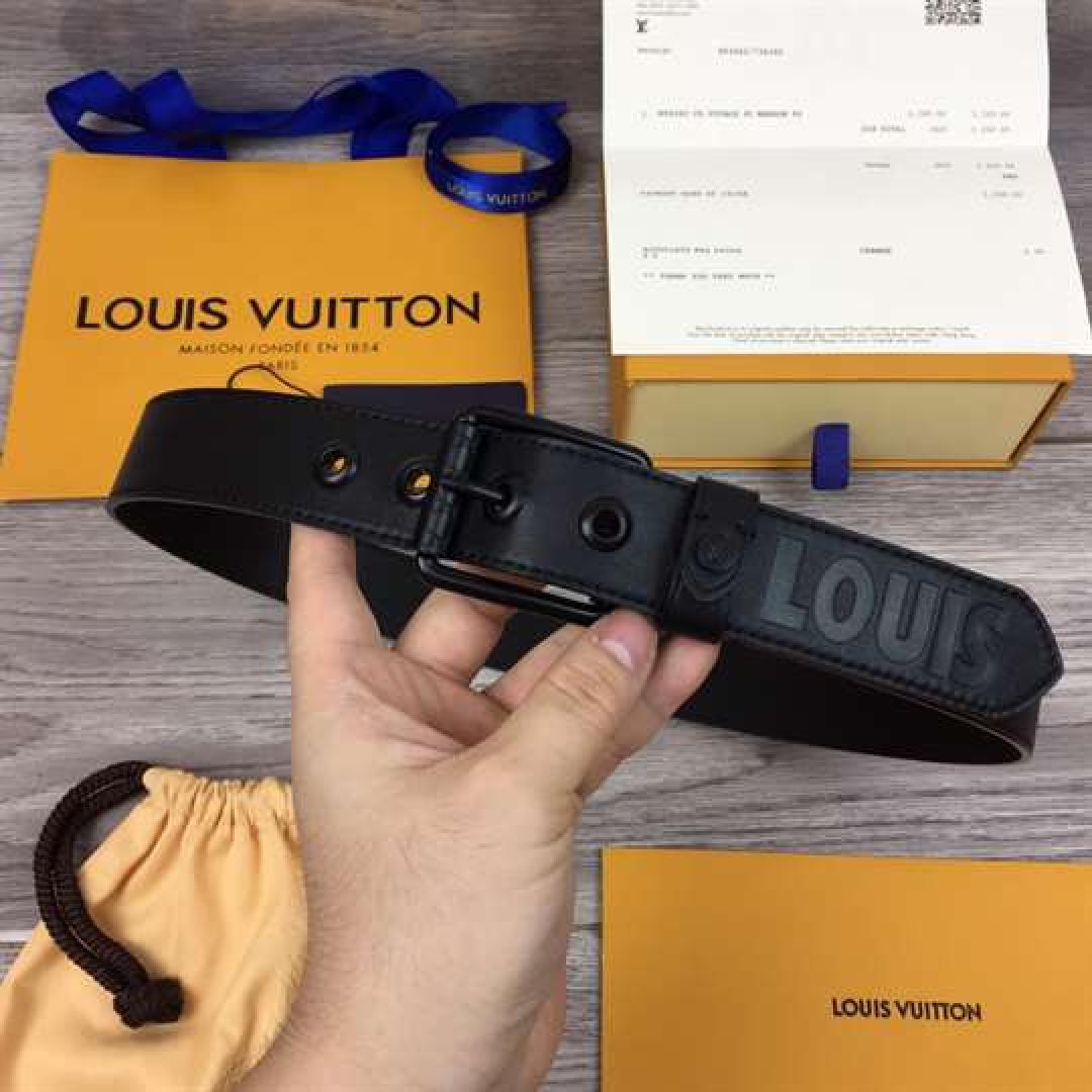 LOUIS VUITTON DARK INFINITY LEATHER VOYAGER 35MM BELT