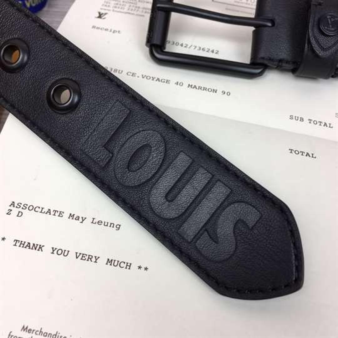 LOUIS VUITTON DARK INFINITY LEATHER VOYAGER 35MM BELT