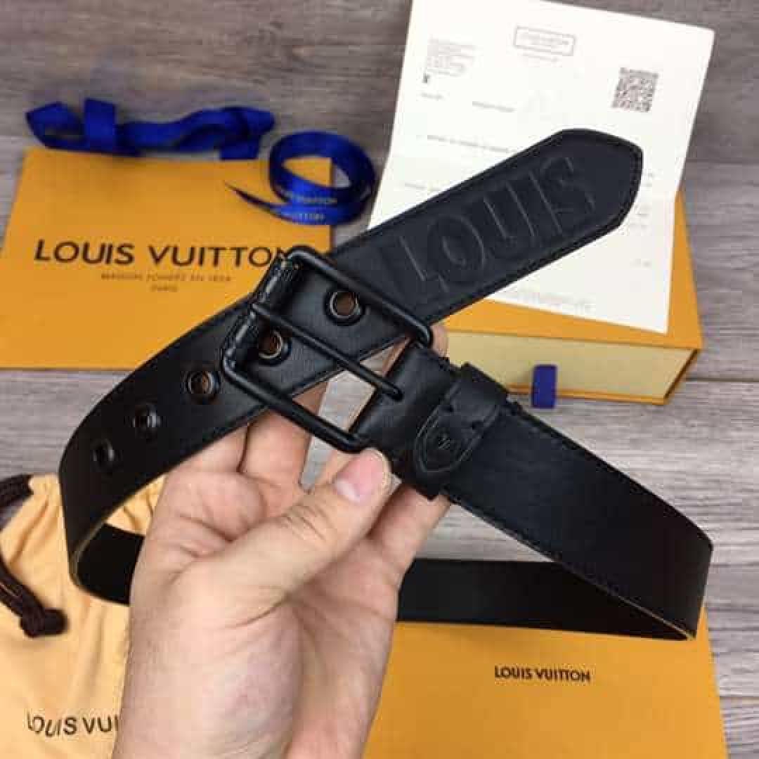 LOUIS VUITTON DARK INFINITY LEATHER VOYAGER 35MM BELT