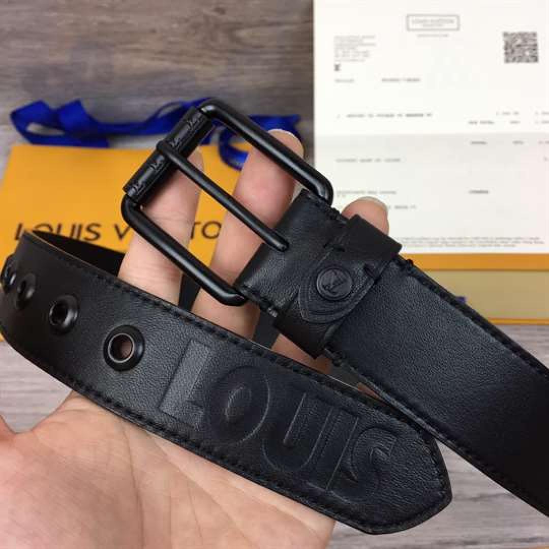 LOUIS VUITTON DARK INFINITY LEATHER VOYAGER 35MM BELT