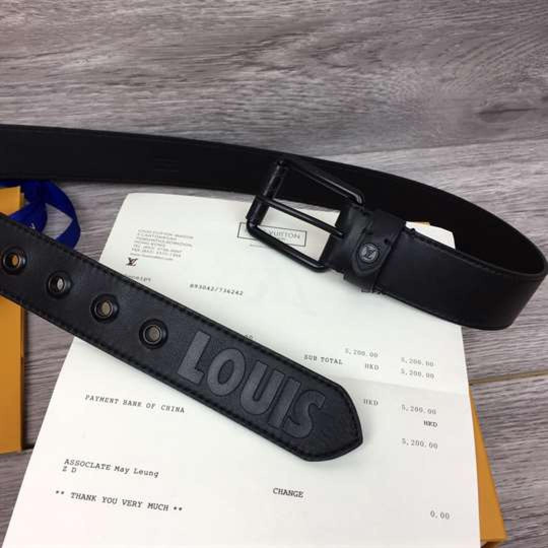 LOUIS VUITTON DARK INFINITY LEATHER VOYAGER 35MM BELT