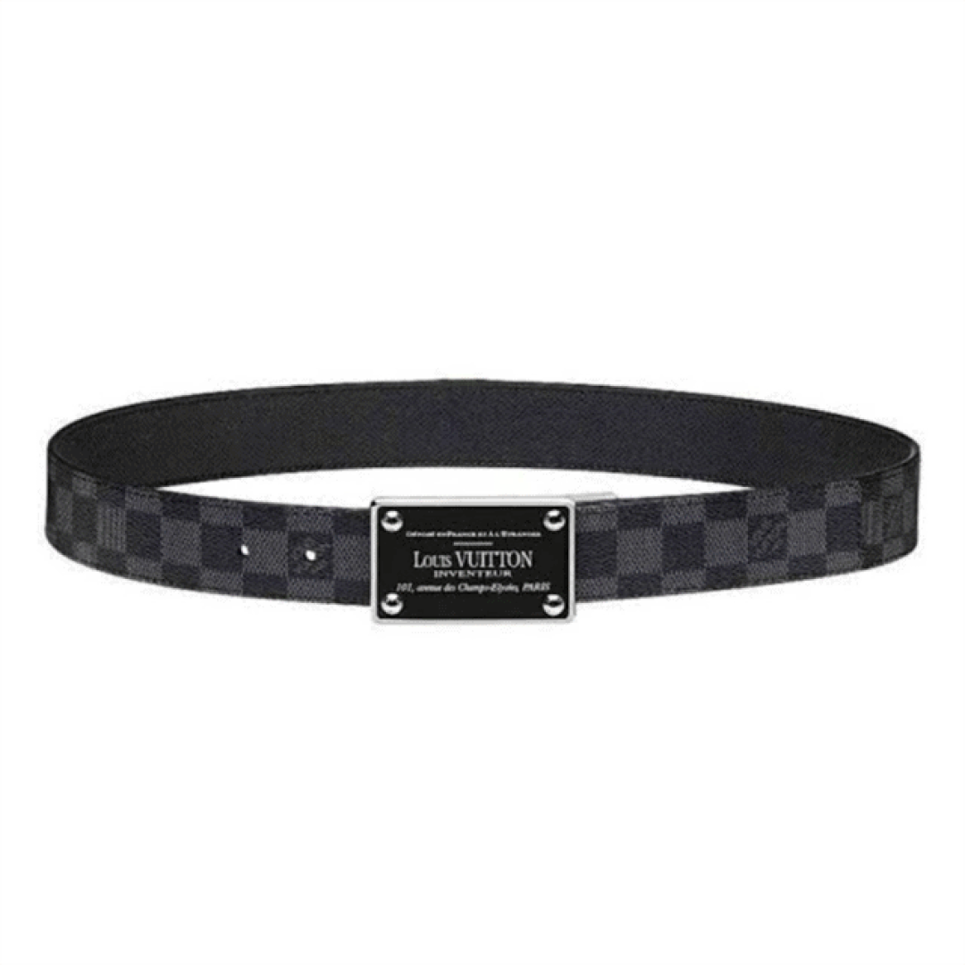 LOUIS VUITTON INVENTEUR DAMIER EBENE/GRAPHITE BELT