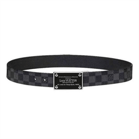 LOUIS VUITTON INVENTEUR DAMIER EBENE/GRAPHITE BELT