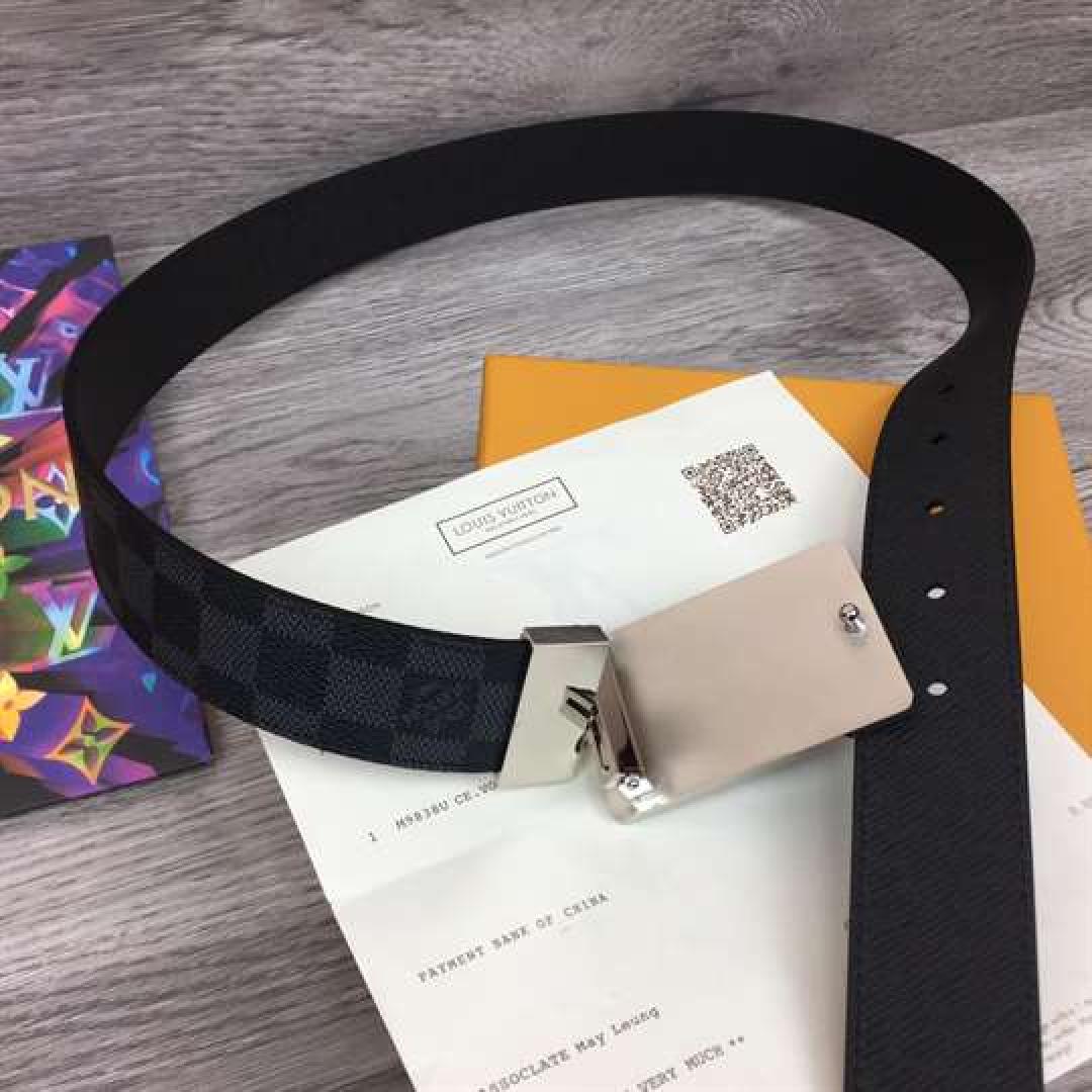 LOUIS VUITTON INVENTEUR DAMIER EBENE/GRAPHITE BELT