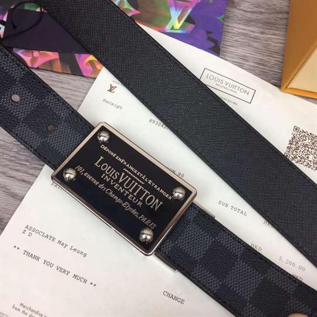 LOUIS VUITTON INVENTEUR DAMIER EBENE/GRAPHITE BELT
