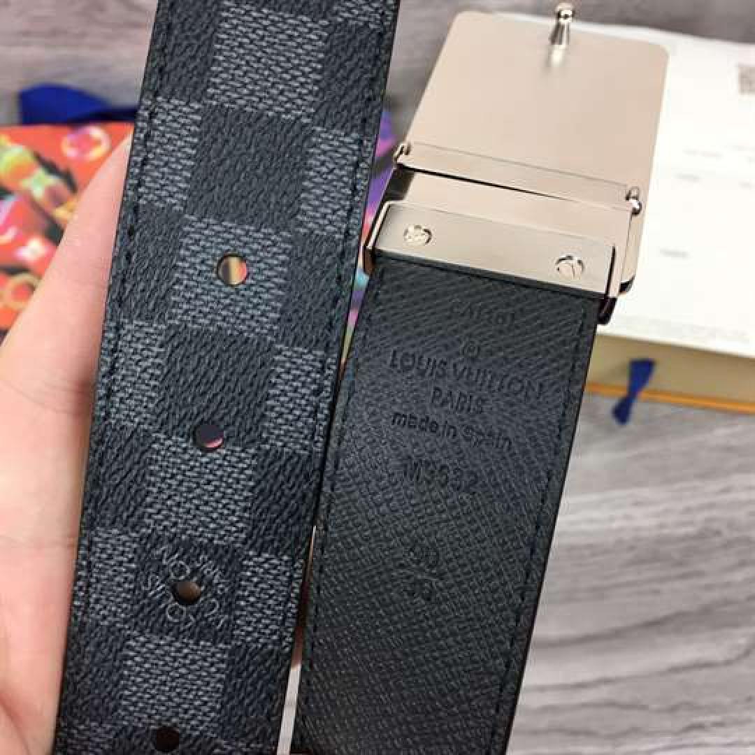LOUIS VUITTON INVENTEUR DAMIER EBENE/GRAPHITE BELT
