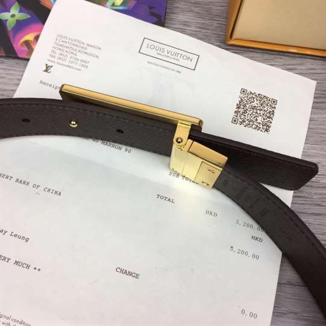 LOUIS VUITTON INVENTEUR DAMIER EBENE/GRAPHITE BELT