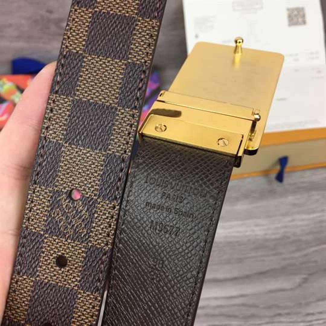 LOUIS VUITTON INVENTEUR DAMIER EBENE/GRAPHITE BELT