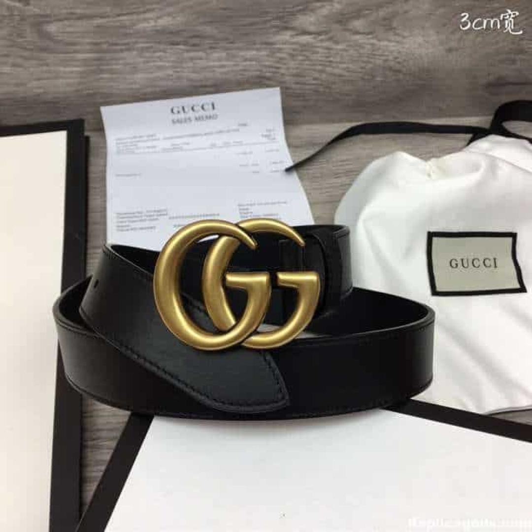 GUCCI BLACK GG MARMONT BELT 30MM