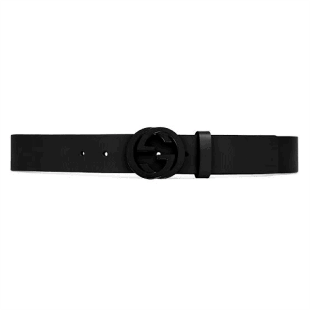GUCCI LEATHER BELT WITH INTERLOCKING G