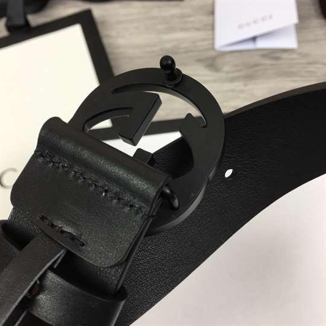 GUCCI LEATHER BELT WITH INTERLOCKING G