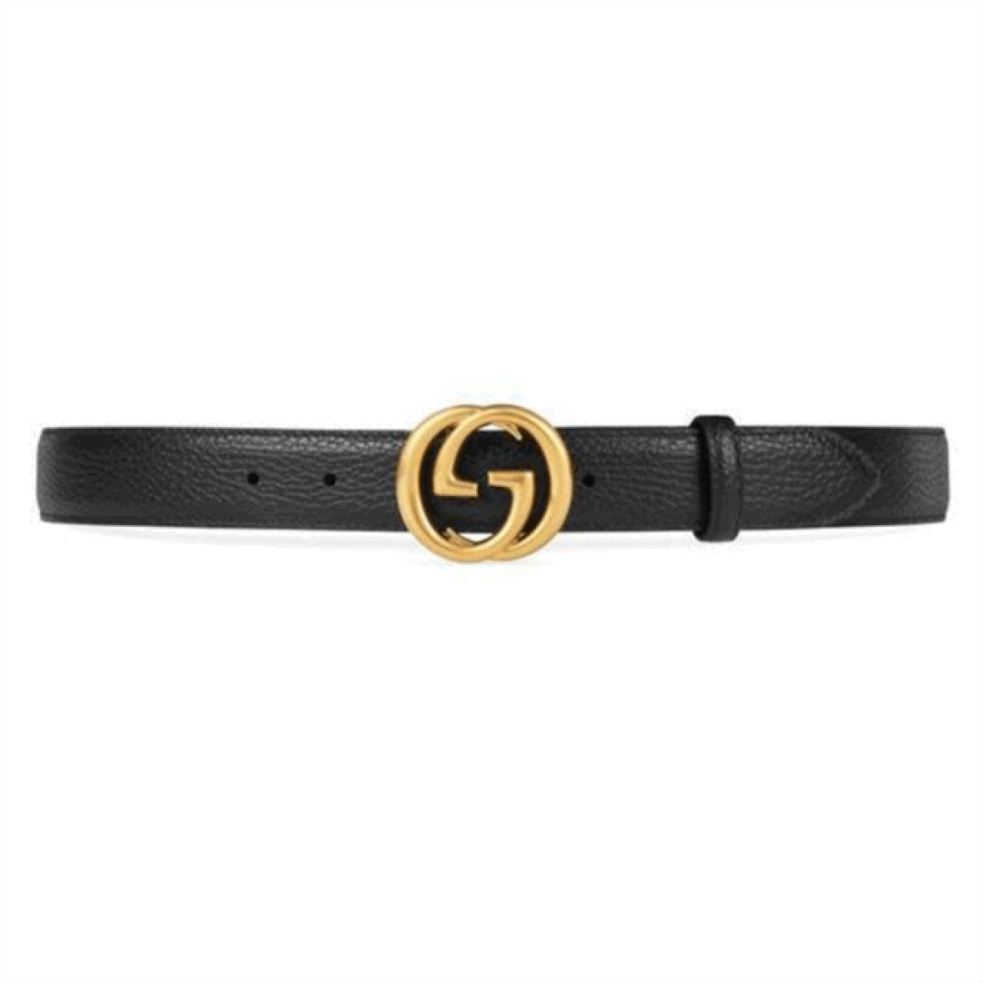 GUCCI INTERLOCKING GG LEATHER BELT