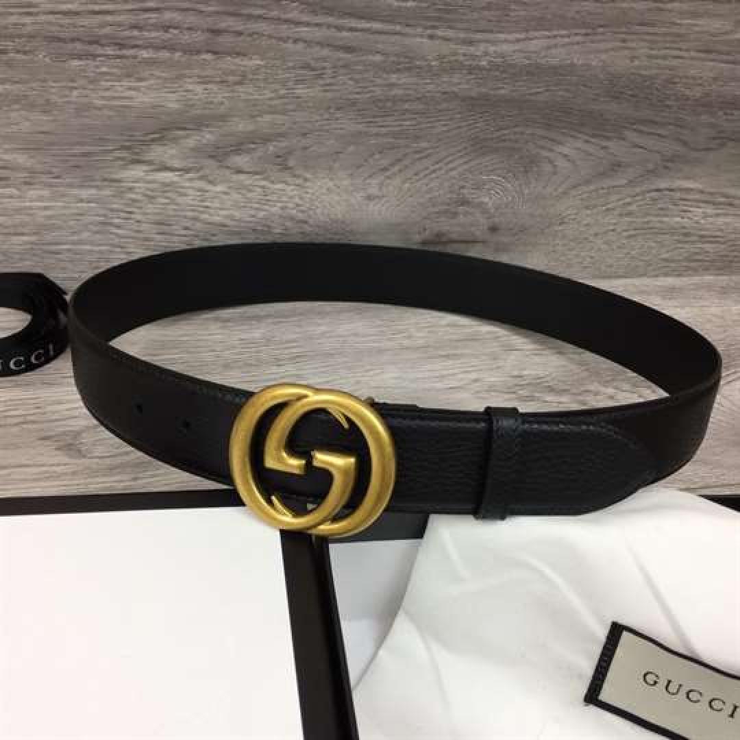 GUCCI INTERLOCKING GG LEATHER BELT