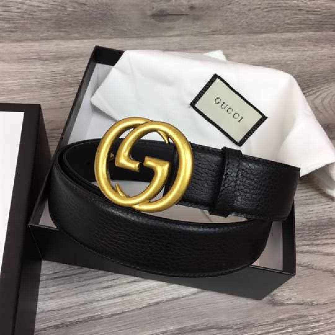 GUCCI INTERLOCKING GG LEATHER BELT