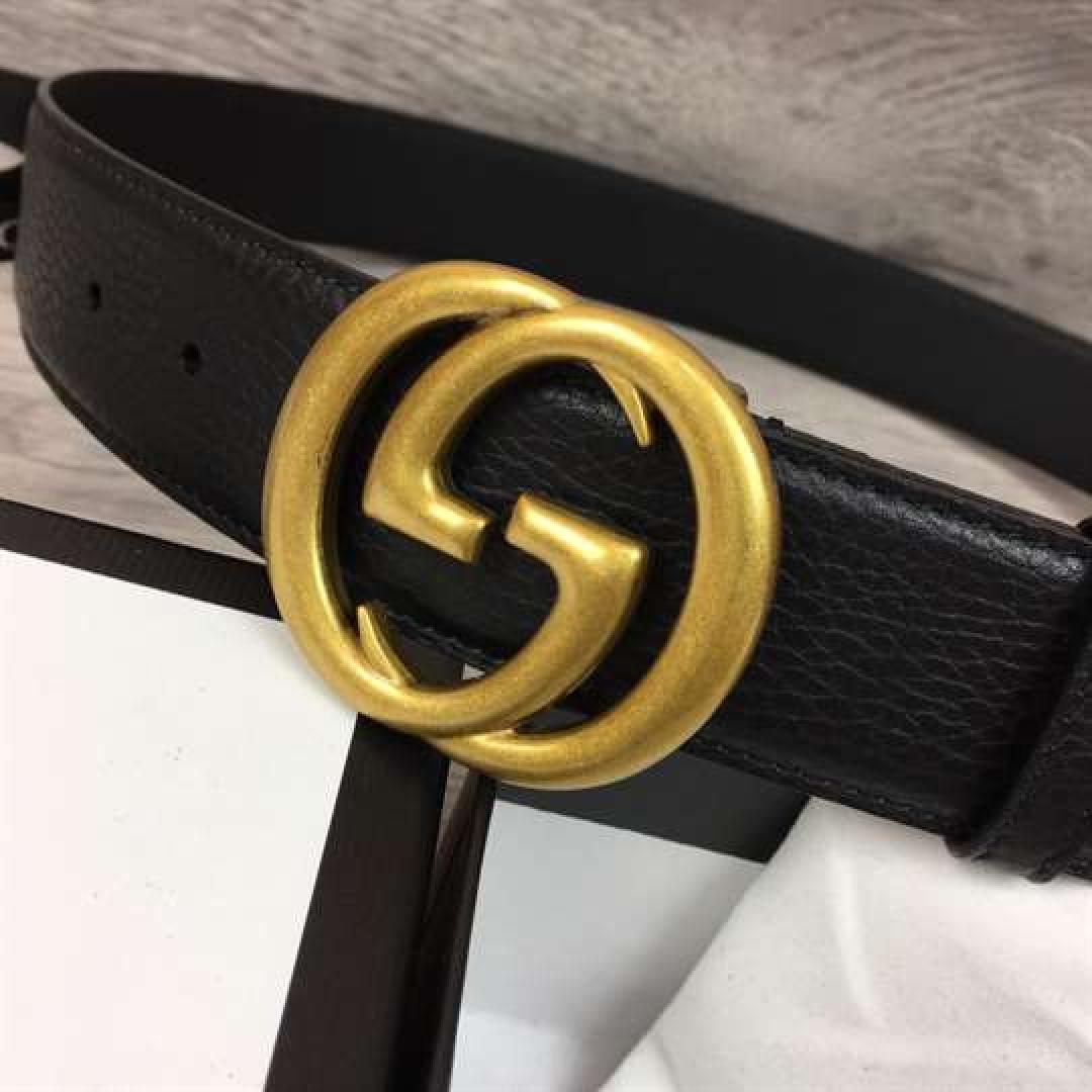 GUCCI INTERLOCKING GG LEATHER BELT