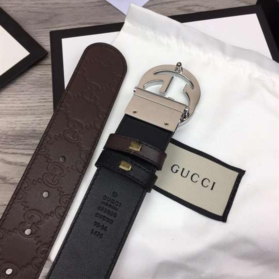 GUCCI BROWN GUCCISSIMA LEATHER INTERLOCKING GG BUCKLE BELT