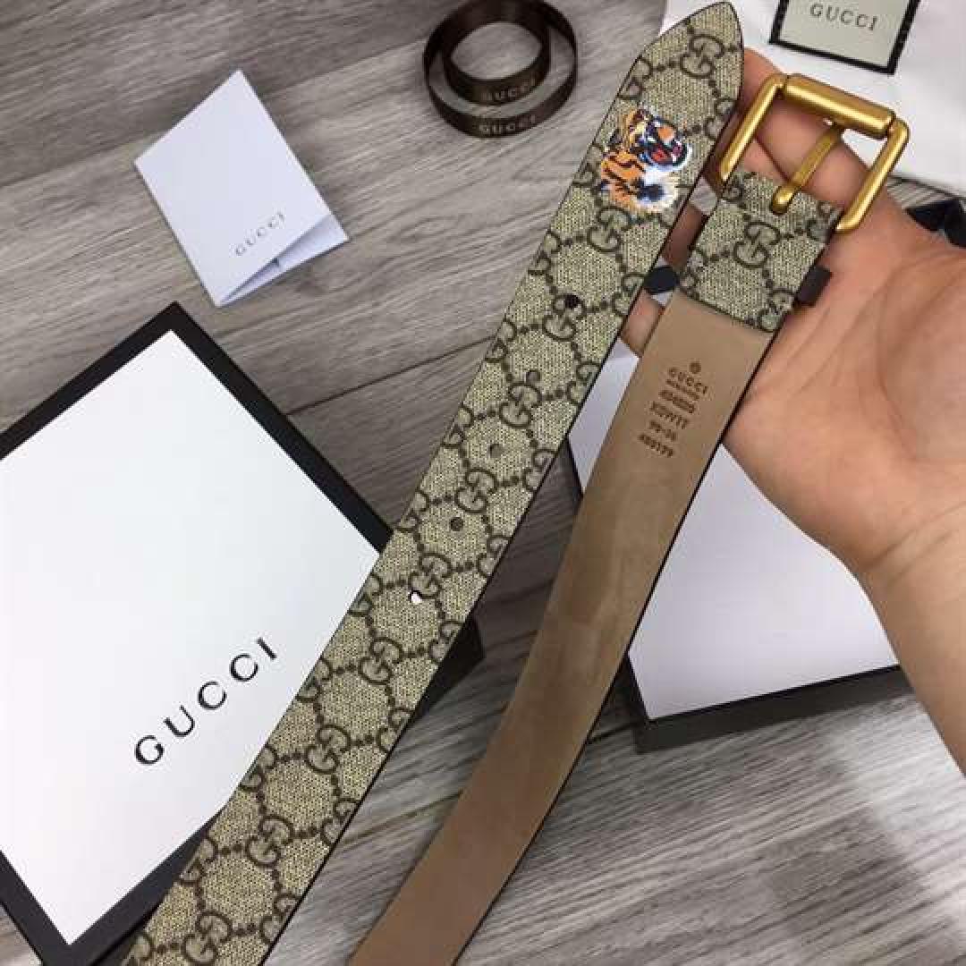 GUCCI TIGER PRINT GG SUPREME BELT
