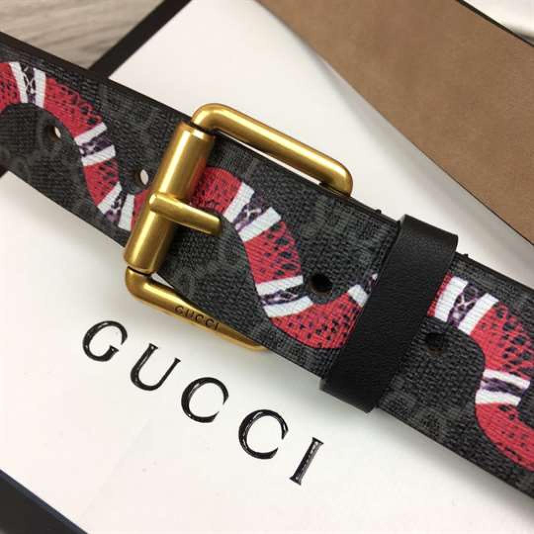 GUCCI LEATHER BELT WITH KINGSNAKE