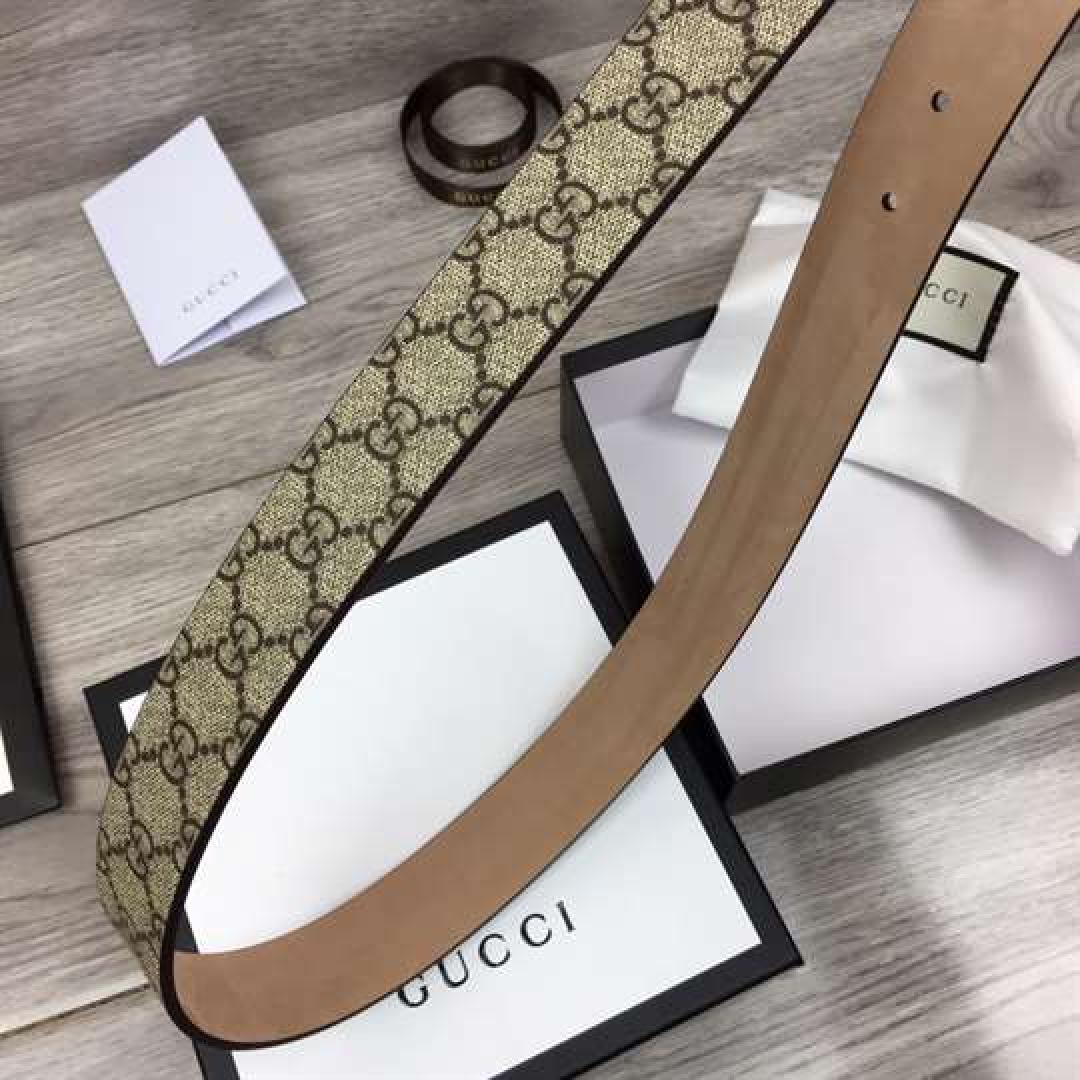 GUCCI SNAKE PRINT GG SUPREME BELT