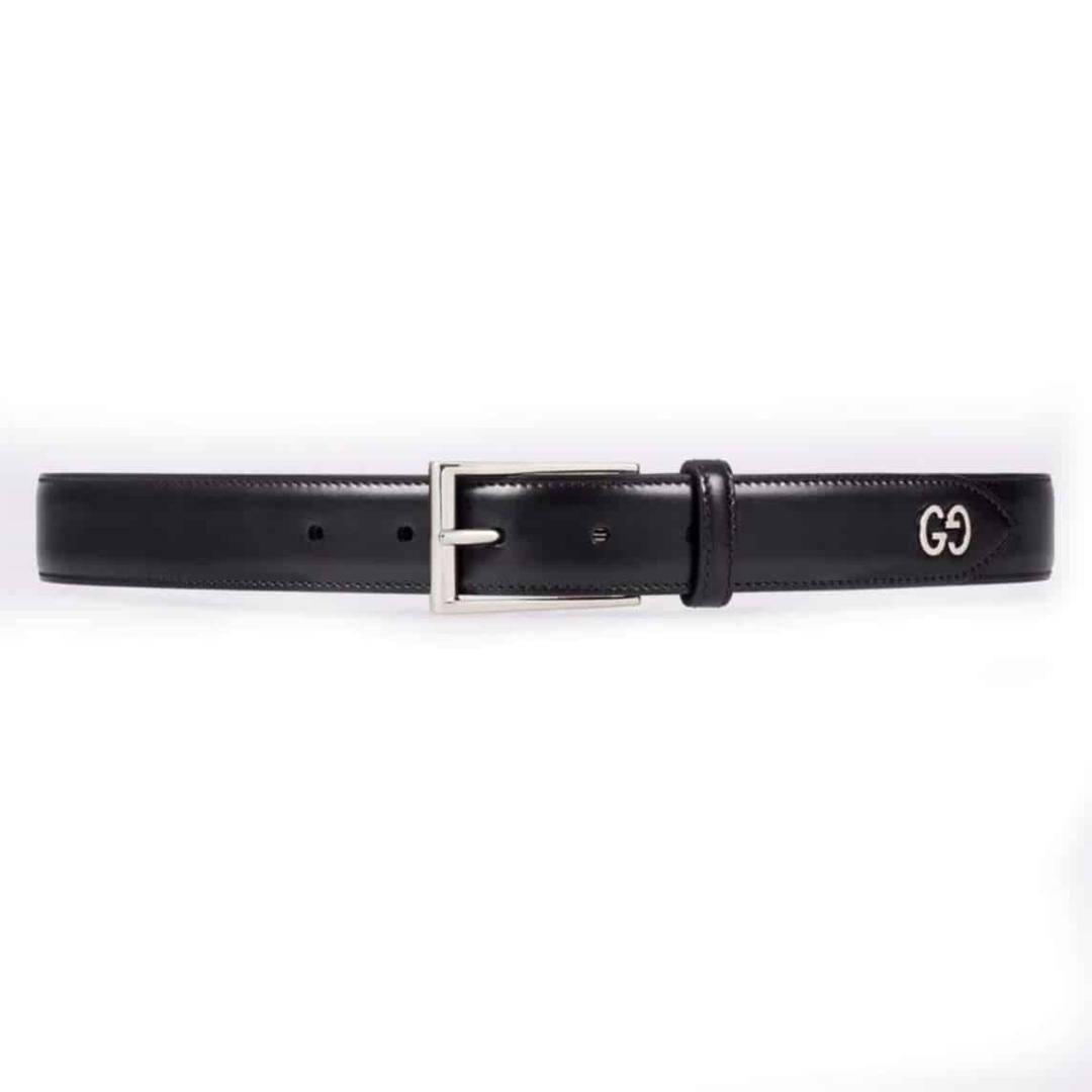 GUCCI LEATHER BELT WITH GG