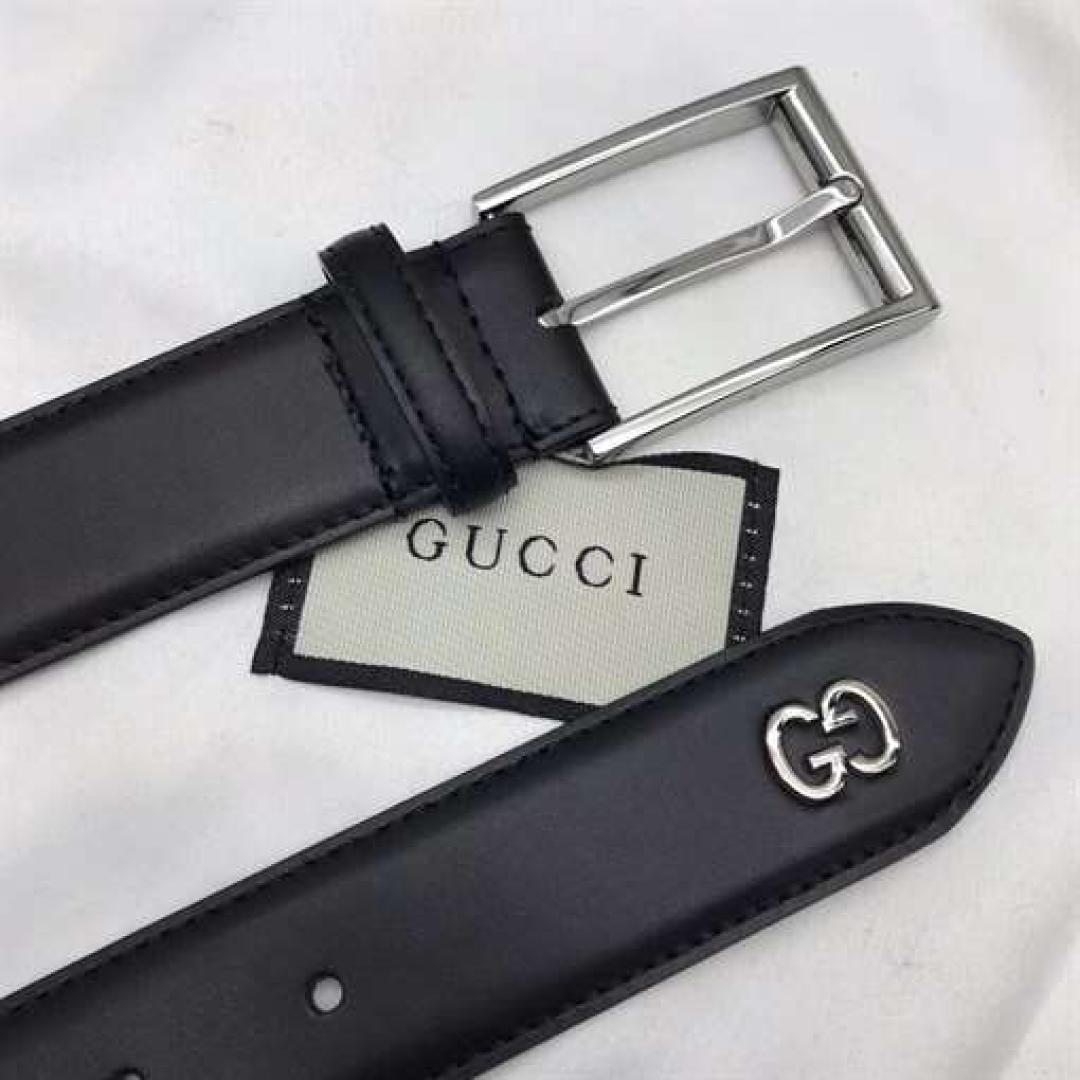 GUCCI LEATHER BELT WITH GG