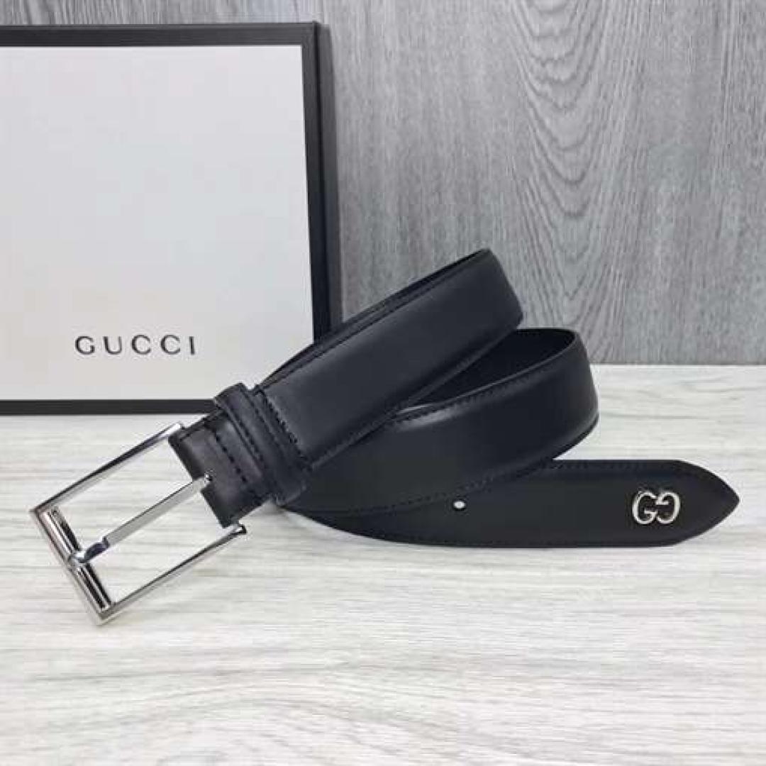 GUCCI LEATHER BELT WITH GG