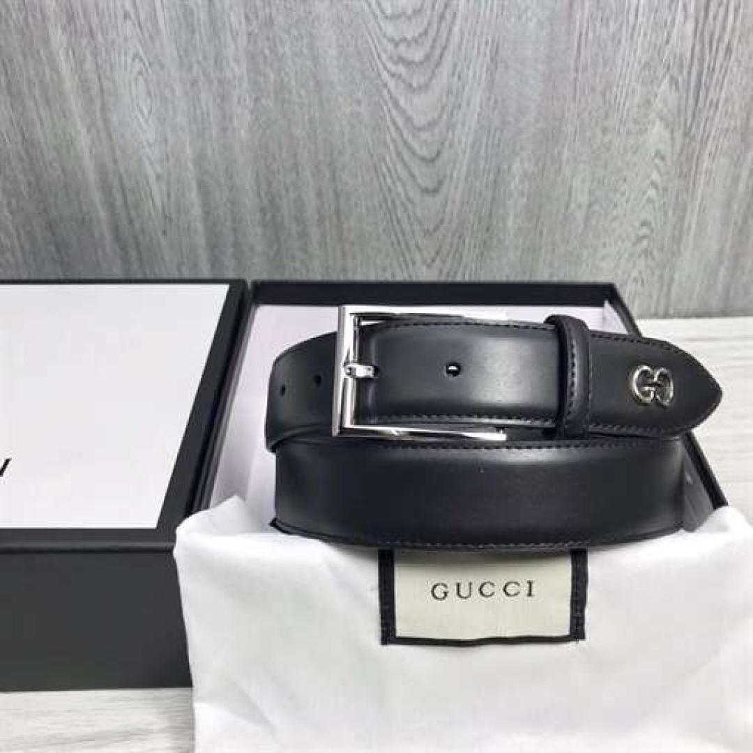 GUCCI LEATHER BELT WITH GG