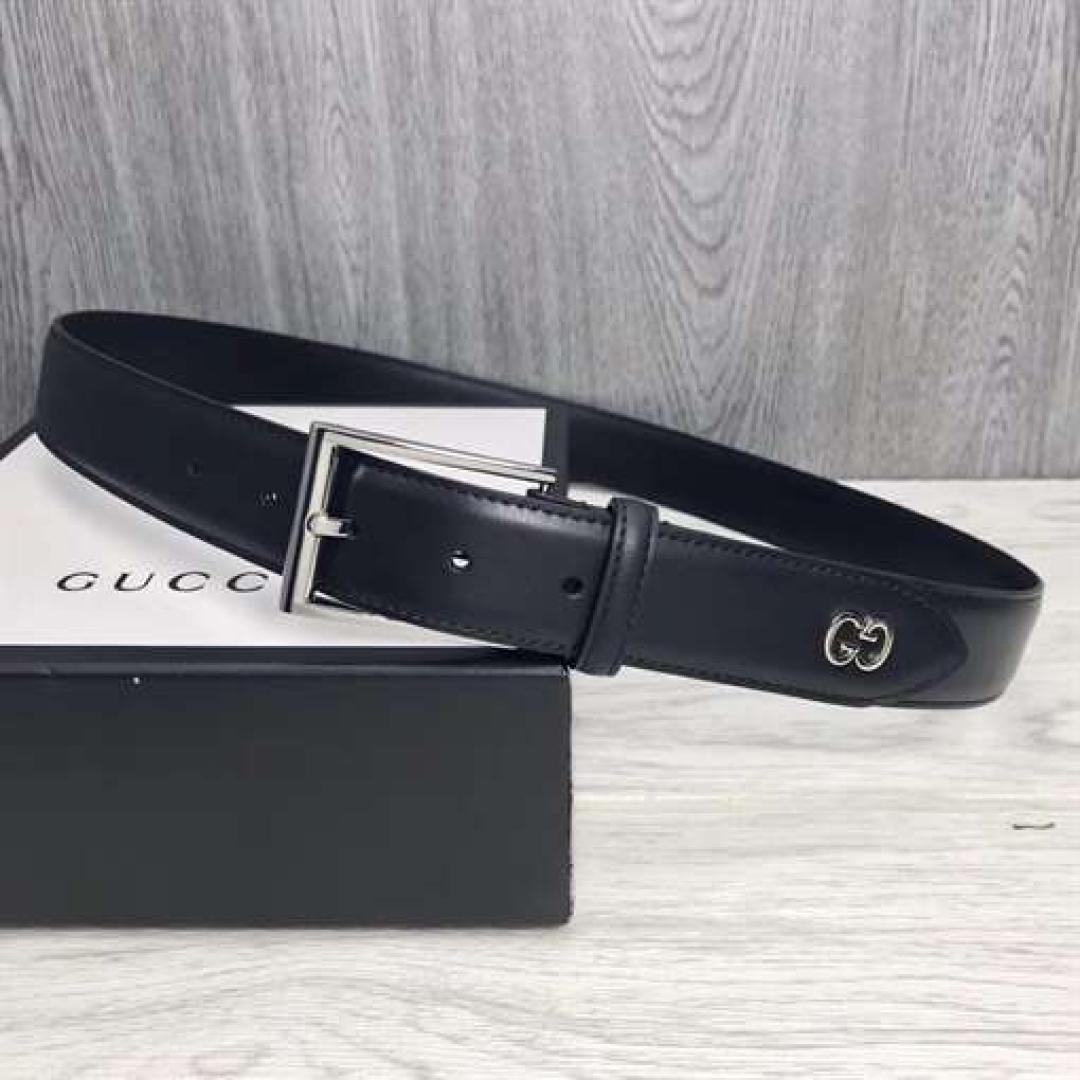 GUCCI LEATHER BELT WITH GG