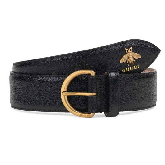 GUCCI BEE PENDANT LEATHER BELT