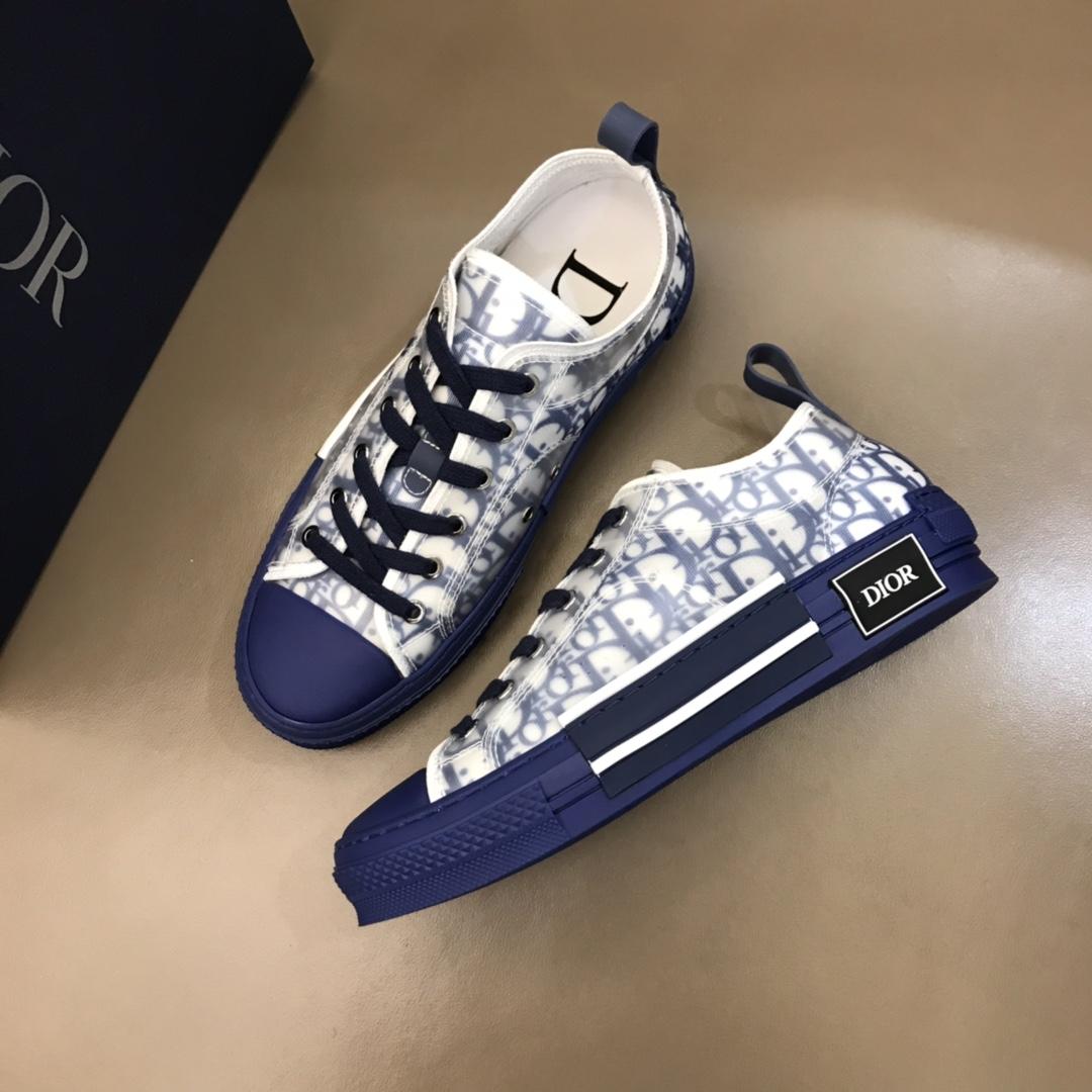 DIOR B23 LOW-TOP SNEAKER IN BLUE DIOR OBLIQUE