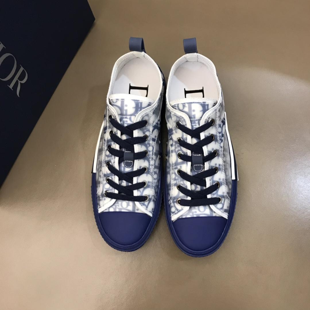 DIOR B23 LOW-TOP SNEAKER IN BLUE DIOR OBLIQUE