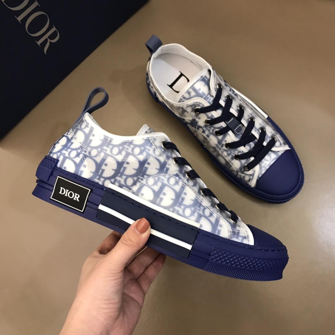 DIOR B23 LOW-TOP SNEAKER IN BLUE DIOR OBLIQUE